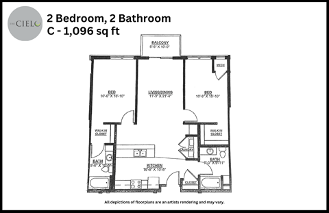 the floor plan of 2 bedroom 2 bathroom c 1 999 sq ft